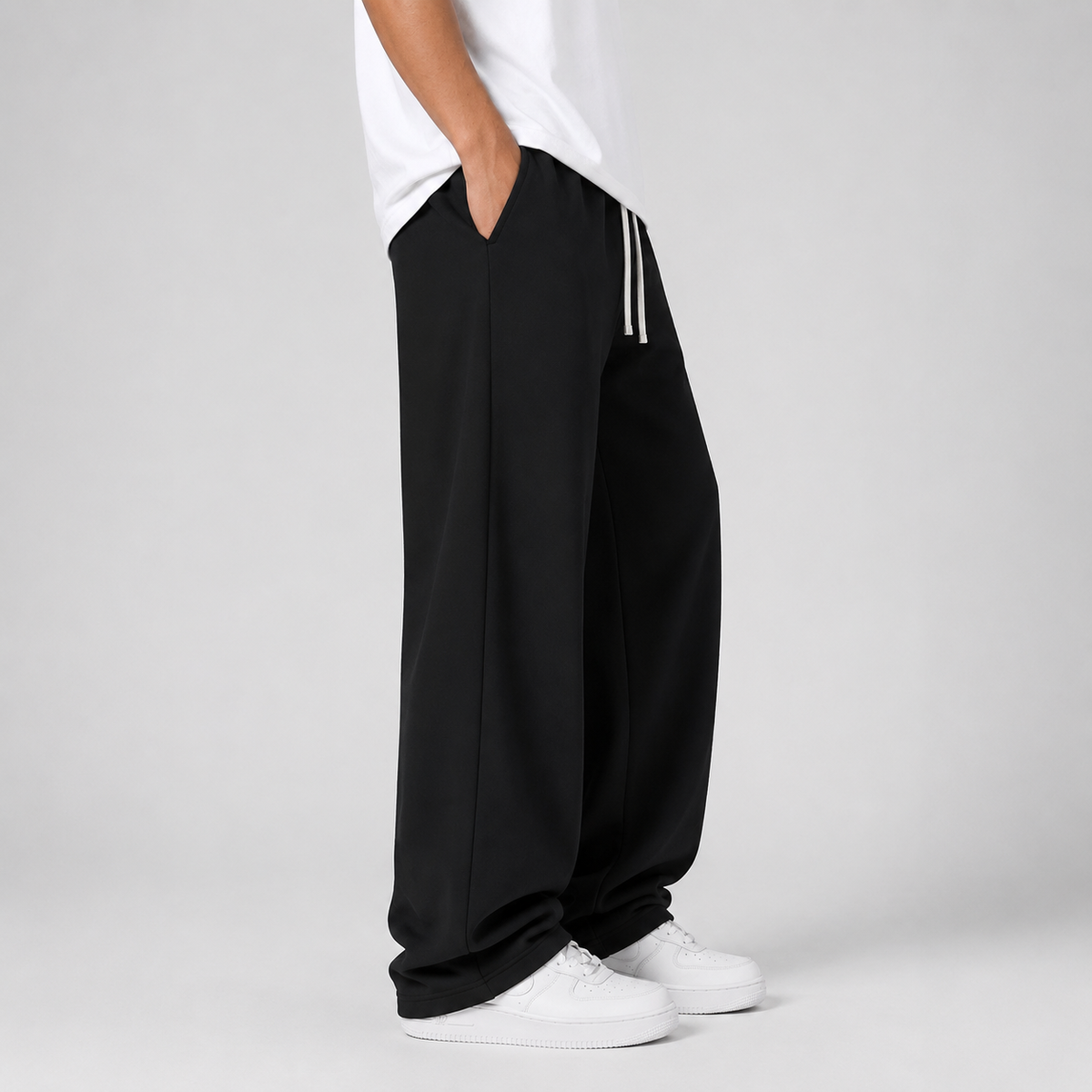 Joggingbukser Herre Varme Brede og Baggy med Snøre i Taljen og Lommer Sweatpants