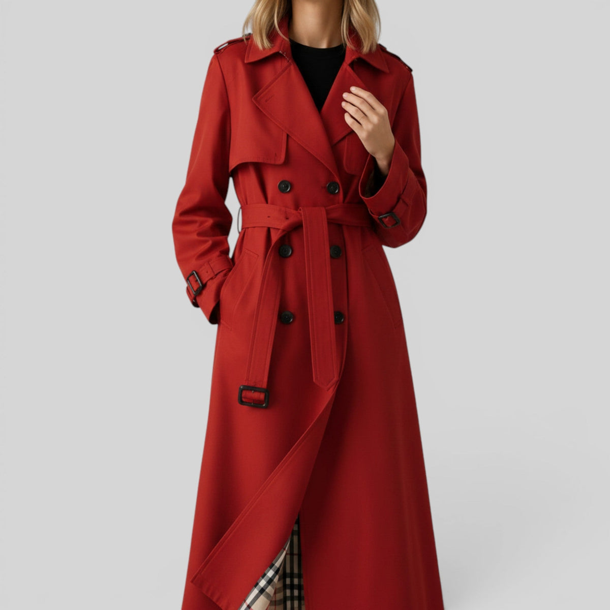 Klassisk trenchcoat med bælte til damer