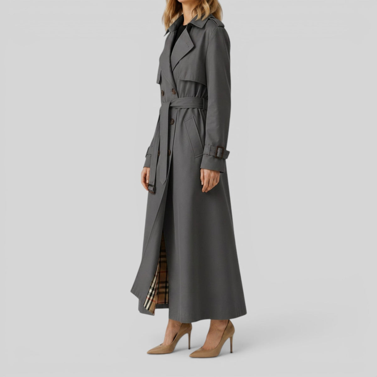 Klassisk trenchcoat med bælte til damer