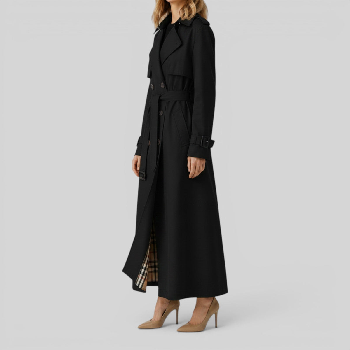 Klassisk trenchcoat med bælte til damer