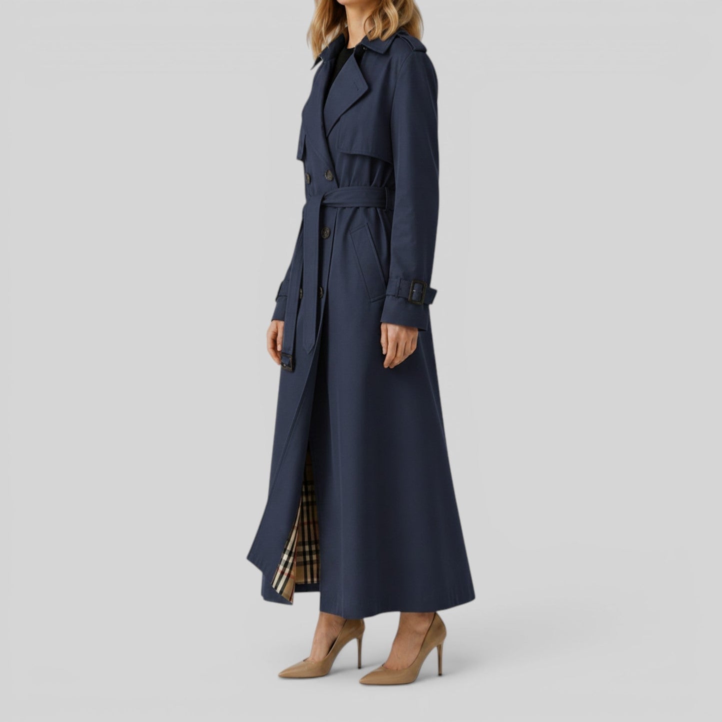 Klassisk trenchcoat med bælte til damer
