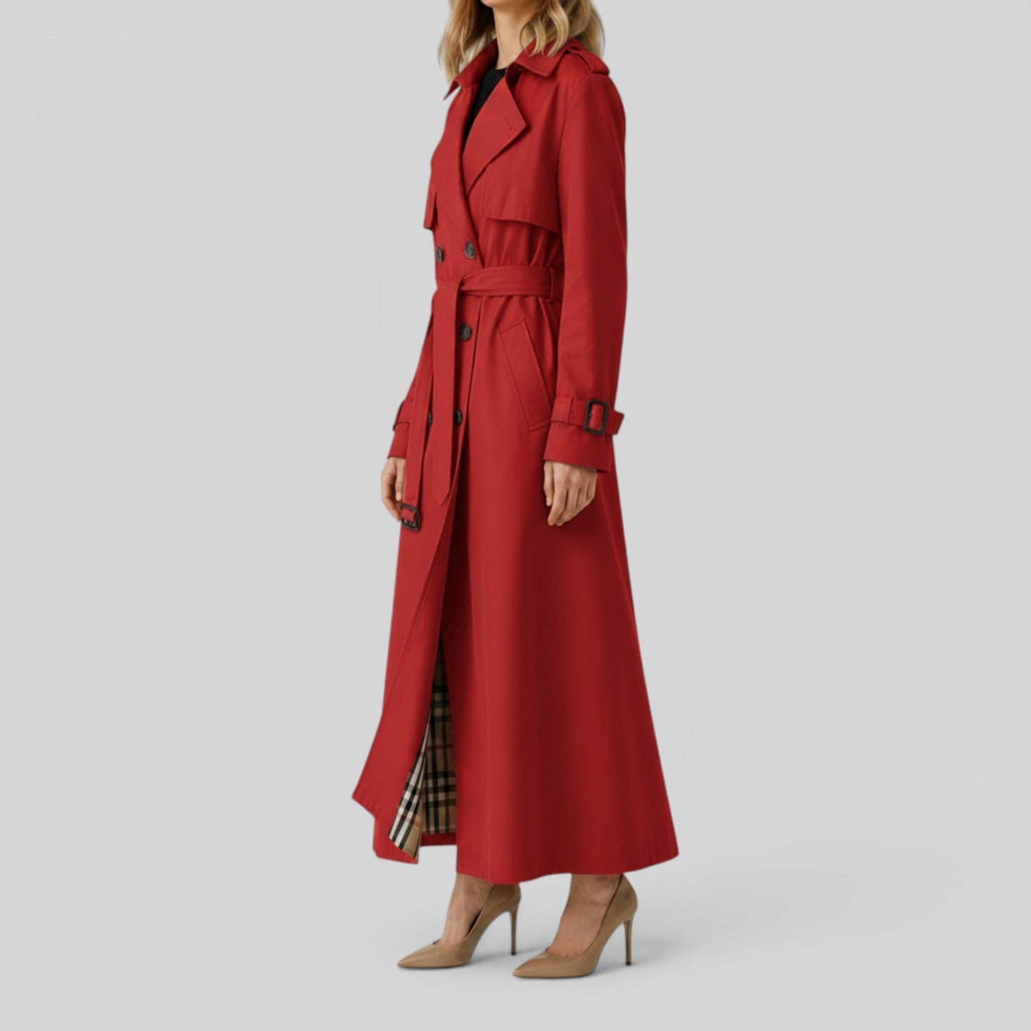 Klassisk trenchcoat med bælte til damer