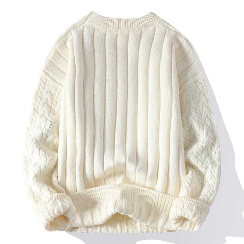 Strikket kabelstrikket pullover til mænd