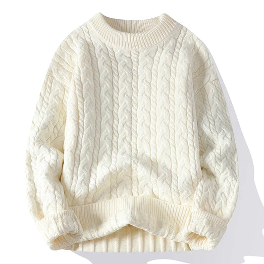 Strikket kabelstrikket pullover til mænd