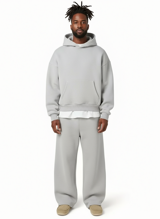 Joggingsæt Herre Varm Oversize Hoodie og Brede Joggingbukser