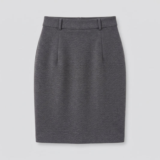 Nederdel Dame Knælang Pencil Nederdel med Høj Talje og Stretch