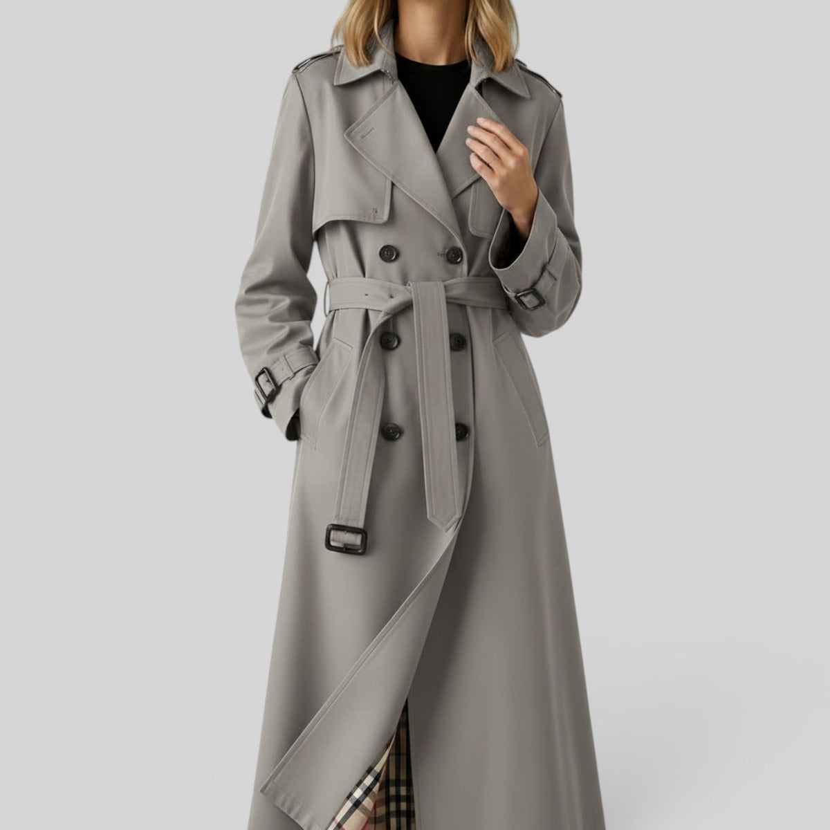 Klassisk trenchcoat med bælte til damer