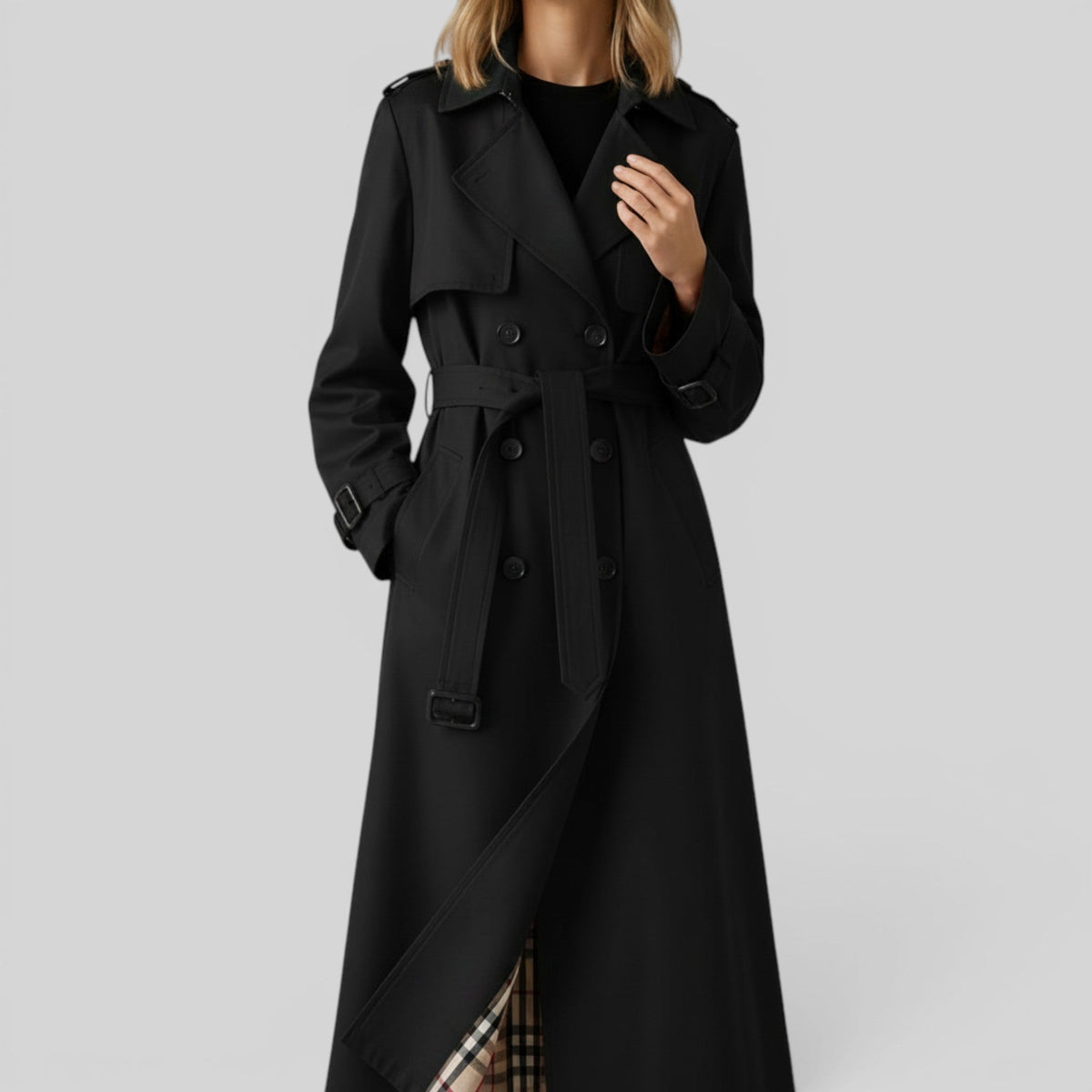 Klassisk trenchcoat med bælte til damer