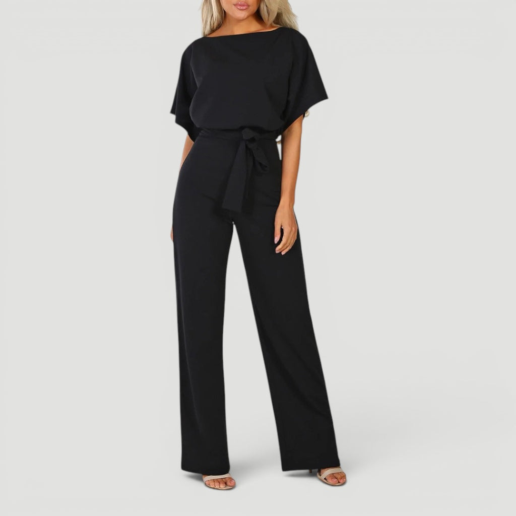 Elegante højtaljede buksedragt til kvinder med vide ben