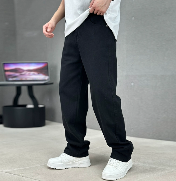 Stilrene baggy straight-leg jeans til mænd
