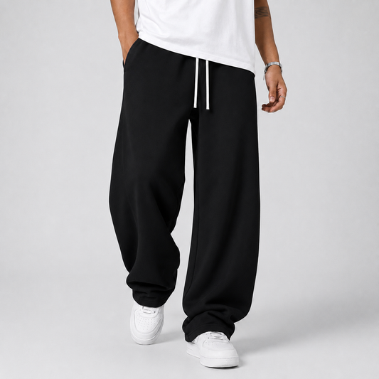 Joggingbukser Herre Varme Brede og Baggy med Snøre i Taljen og Lommer Sweatpants