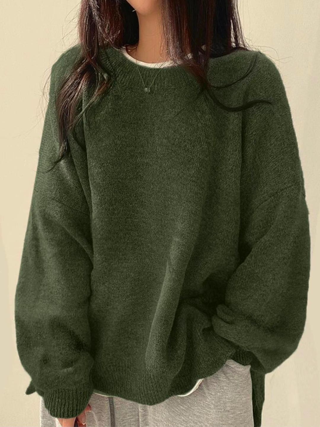 Half Zip Sweater Herre Varm med Høj Krave og Ribkanter Striktrøje
