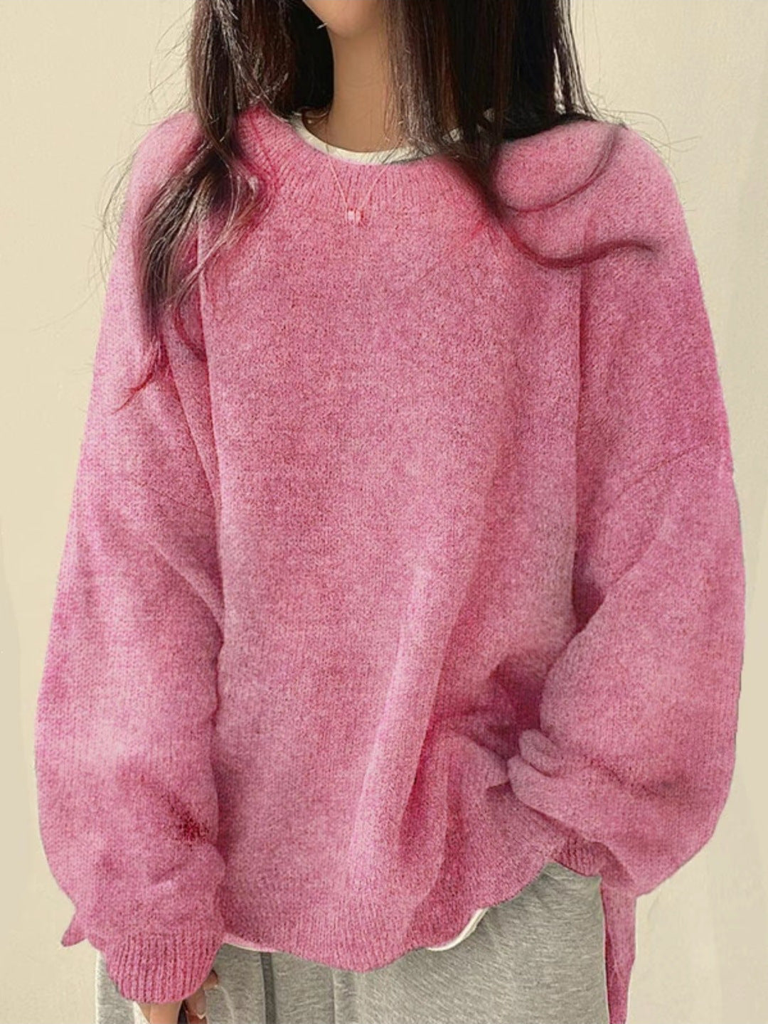 Half Zip Sweater Herre Varm med Høj Krave og Ribkanter Striktrøje