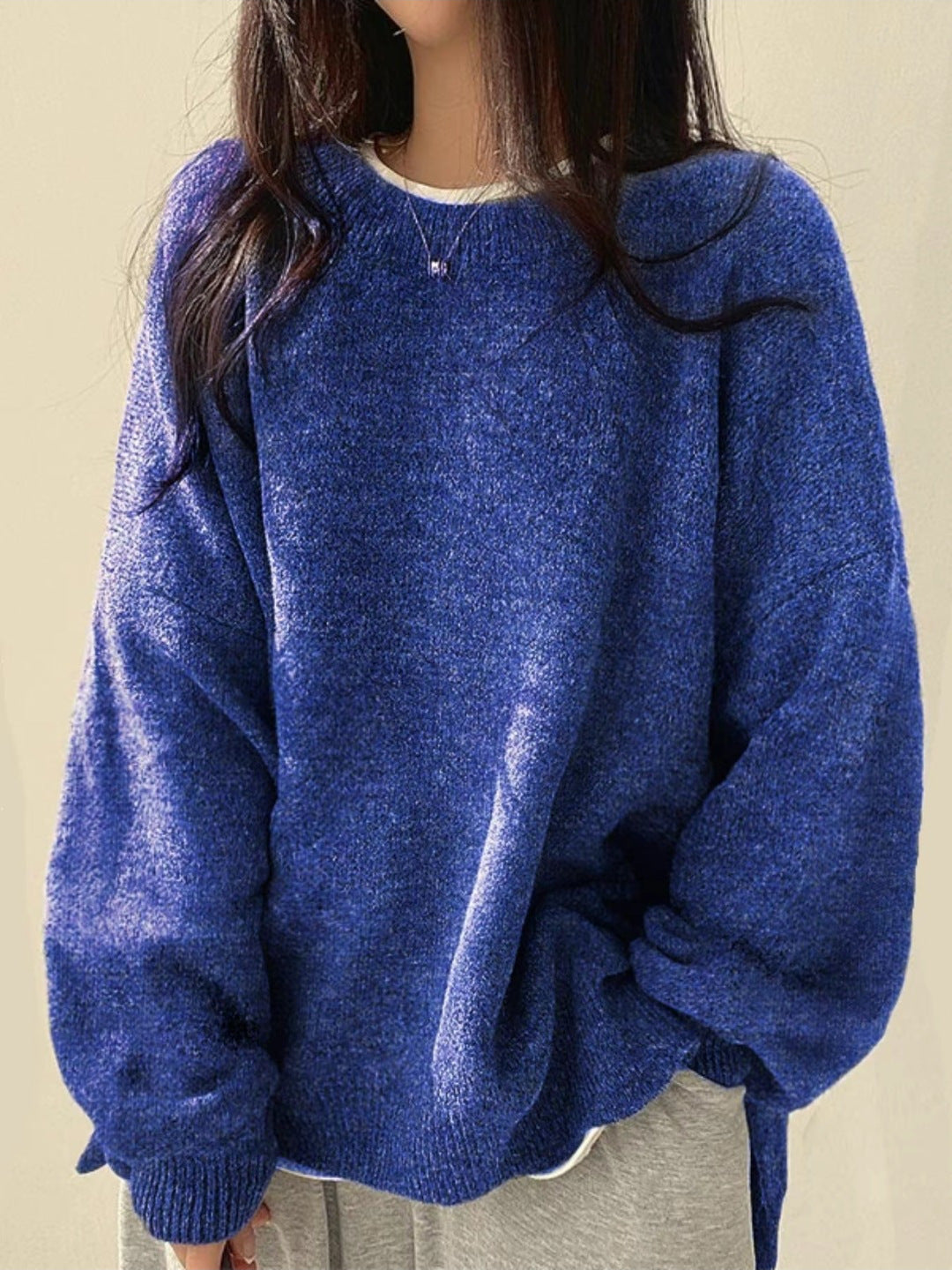 Half Zip Sweater Herre Varm med Høj Krave og Ribkanter Striktrøje